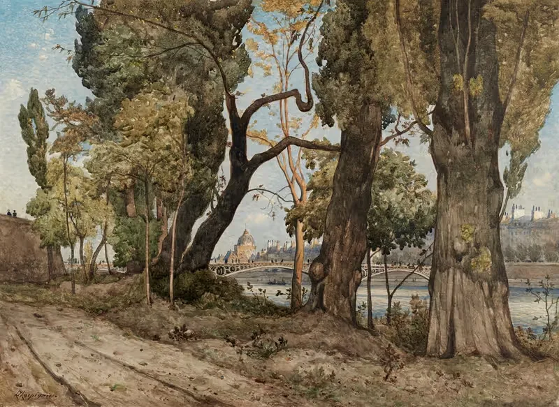 La Seine à Paris vue de l'Institut — Henri-Joseph Harpignies