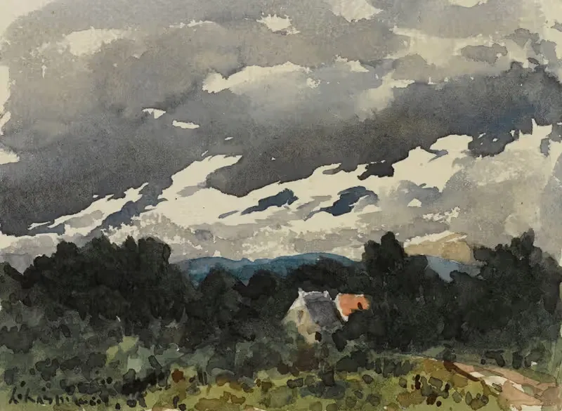Paysage nuageux au crépuscule — Henri-Joseph Harpignies