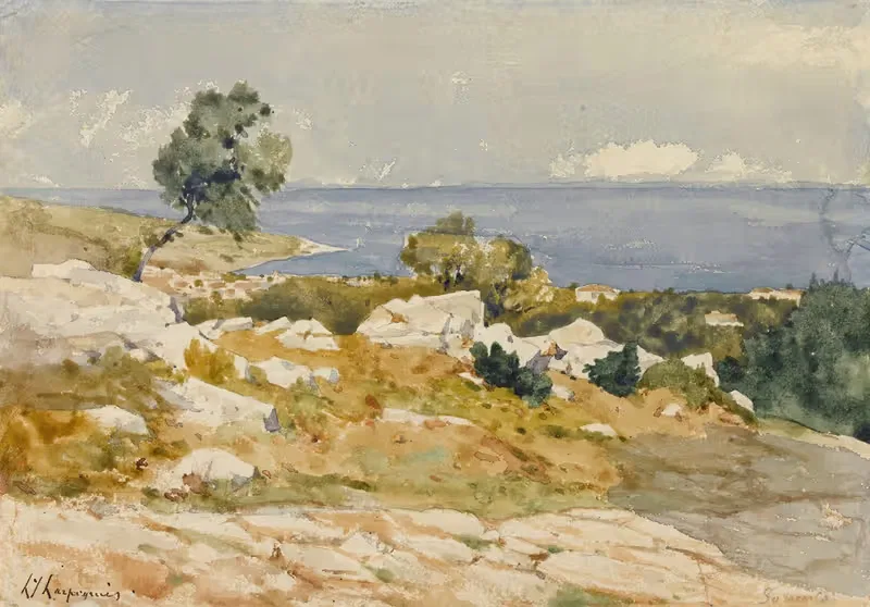 Vue de la mer à Sorrento — Henri-Joseph Harpignies