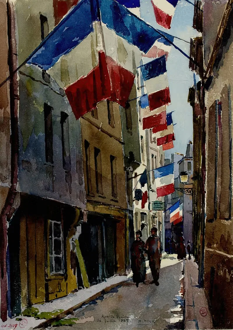 14 juillet, rue de Venise, 1887 — Henry Eugène Nocq