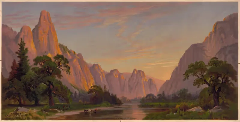 Долина Йосемити, смотря на запад by Джон Росс Ки, 1875 — digital art print download