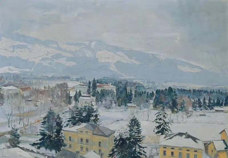 Salzburger Landschaft mit Kapuzinerberg — Rudolf Hafner