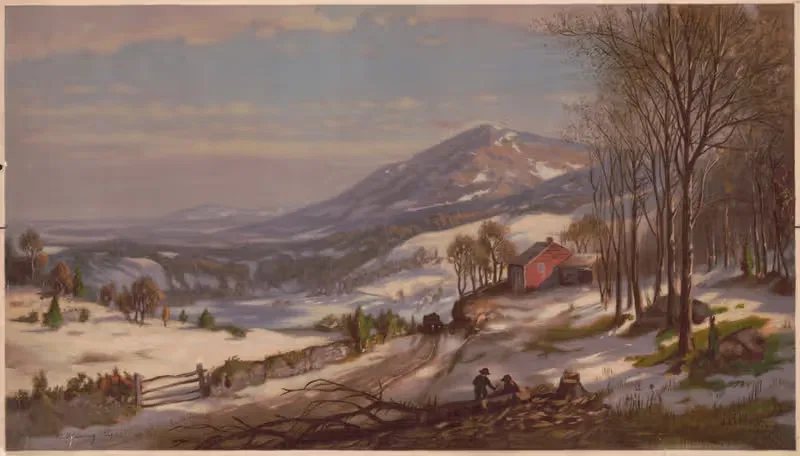 Заготовка дров зимой by Уильям Харринг, 1870 — digital art print download