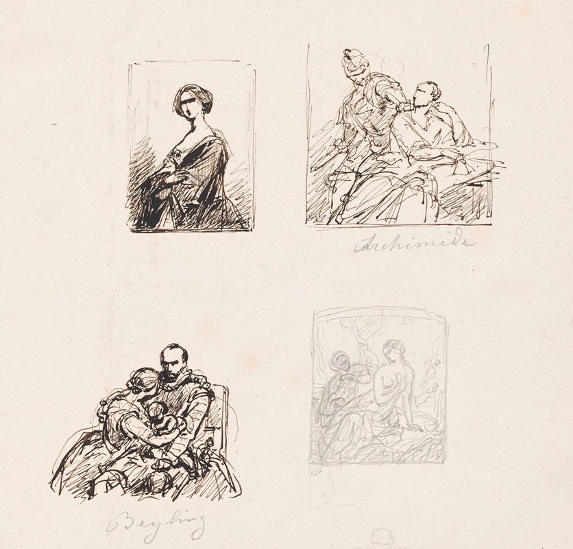 Archimedes and Three Portraits by Никаз Де Кейзер — digital art print download