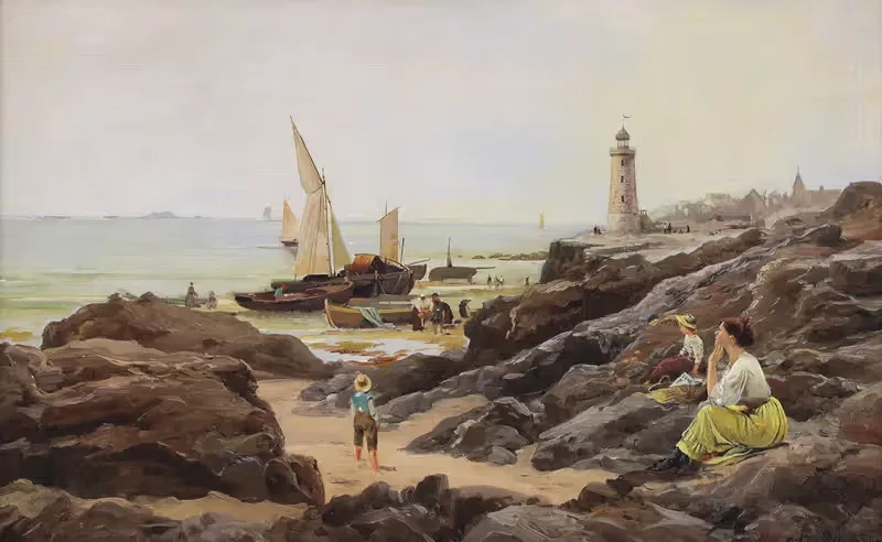 Fisherfolk on the Coast — Charles Euphrasie Kuwasseg