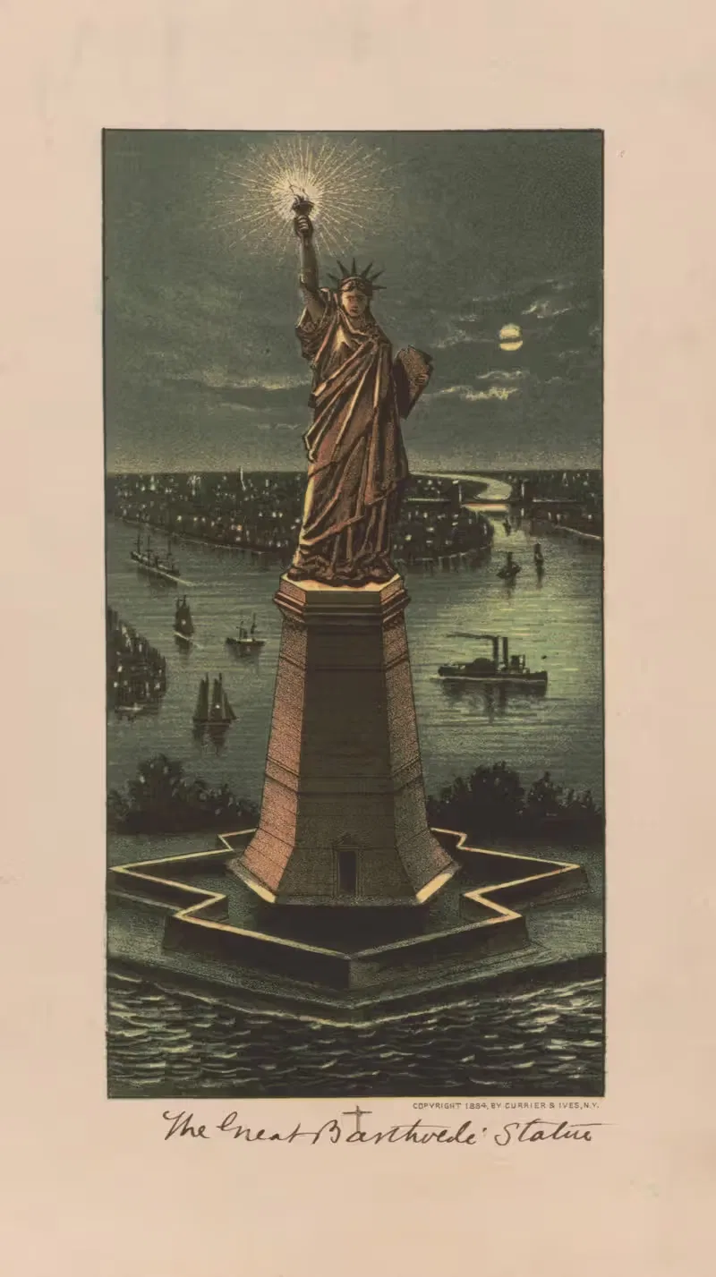 Великая статуя Бартольди by Керриер и Айвс, 1884 — digital art print download