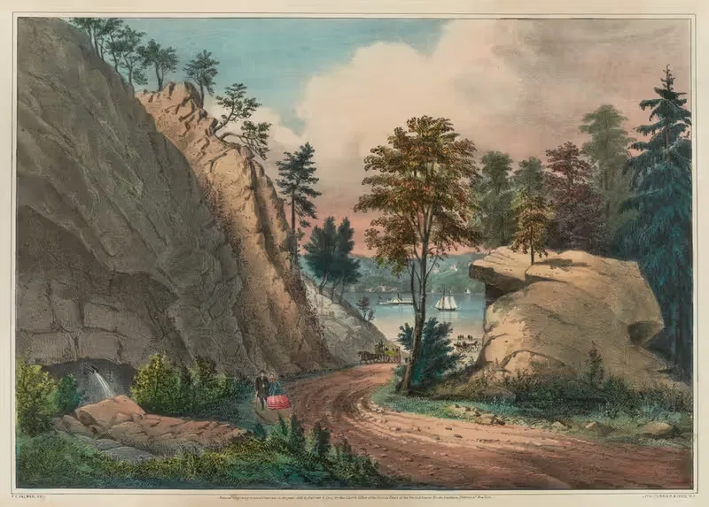 The mountain spring; near cozzen's dock, West Point — Currier & Ives.