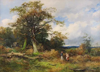 Сбор дров в парке Саттон, Бирмингем by Дэвид Бейтс, 1899 — digital art print download