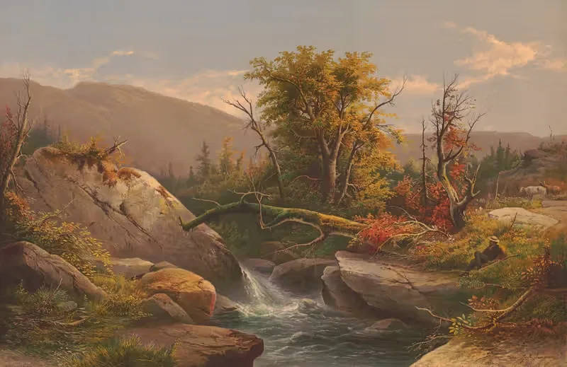 Осень в горах Кэтскилл by Эдмунд Фёрстер и Ко, 1872 — digital art print download