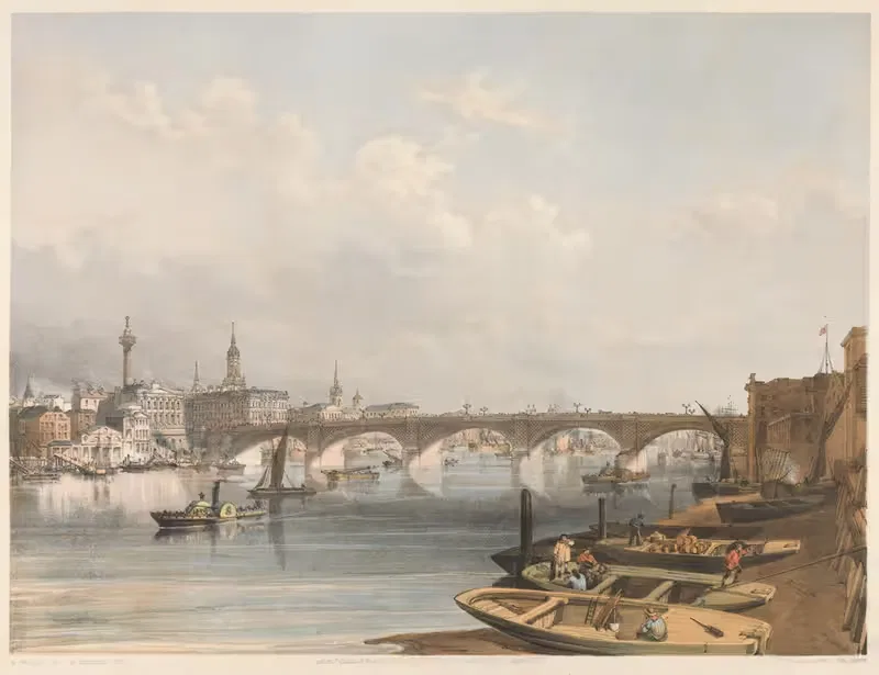 Лондонский мост сверху by Эдмунд Уокер, 1852 — digital art print download