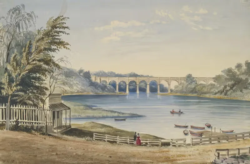 Высокий мост Нью-Йорк by Фанни Палмер, 1849 — digital art print download