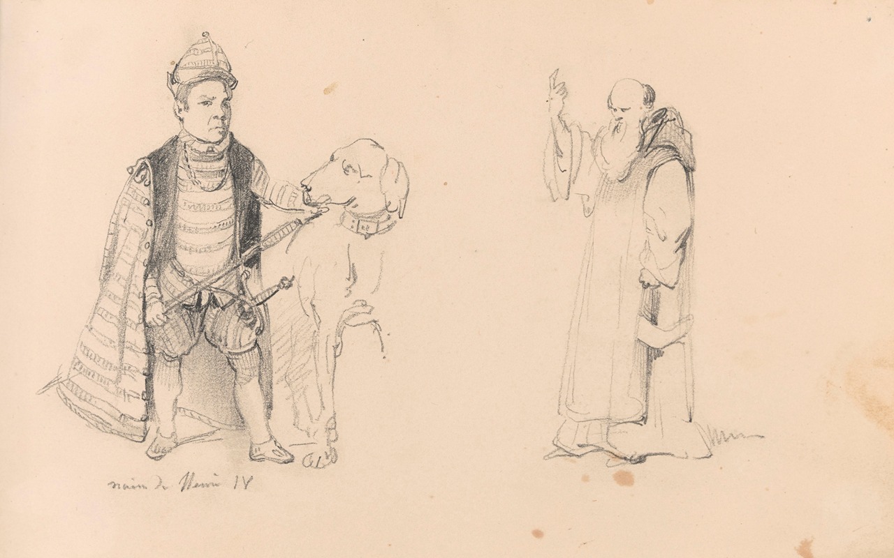 Cardinal Granvelle's Dwarf and a Standing Monk by Никаз Де Кейзер — digital art print download