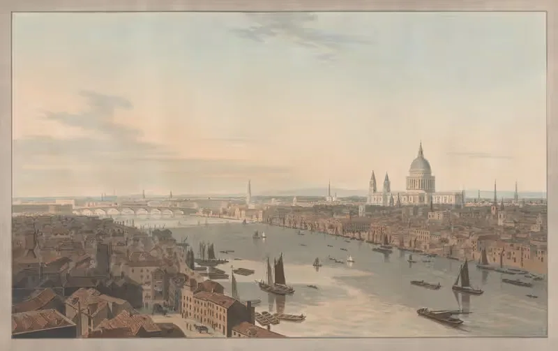 St. Paul's and Blackfriars Bridge from Southwark — William Daniell