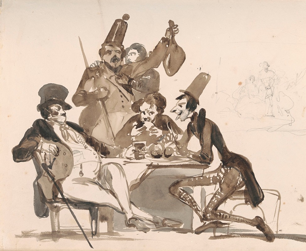Caricatures and Two Figures by Nicaise De Keyser — digital art print download
