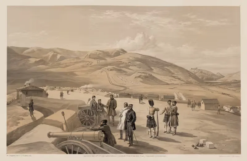 Лагерь Высокой бригады, вид на юг by Уильям Симпсон, 1855 — digital art print download