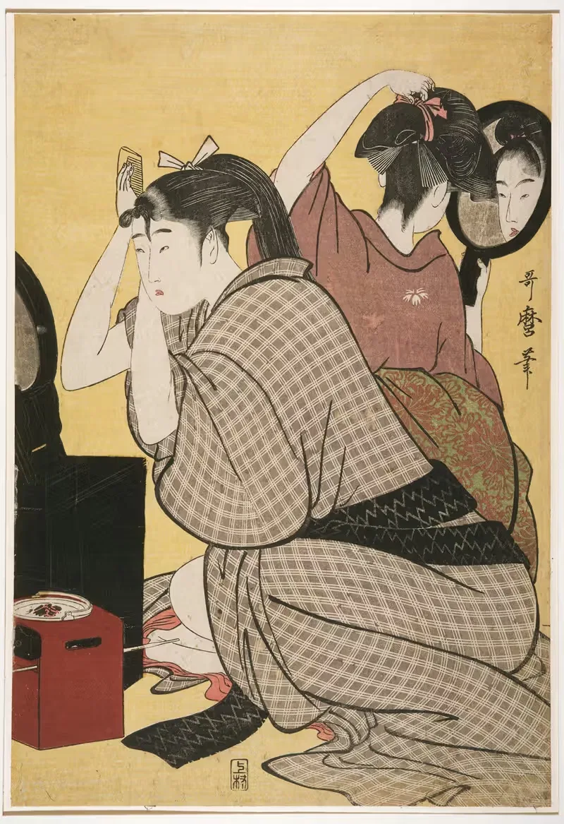 Kami-yui – Dressing the hair — Kitagawa Utamaro
