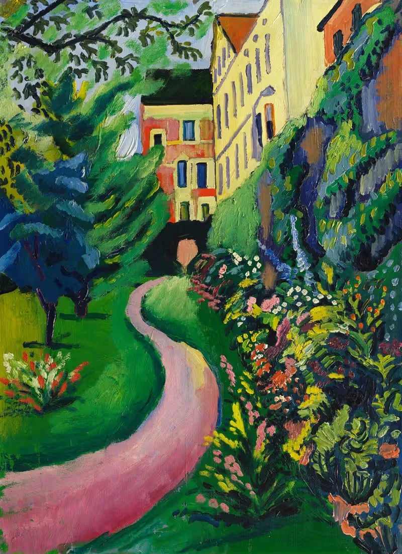 Unser Garten mit blühenden Rabatten by August Macke, 1912 — digital art print download