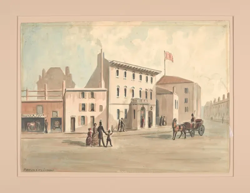 Boston City Library. by Benjamin Champney, 1850 — digital art print download