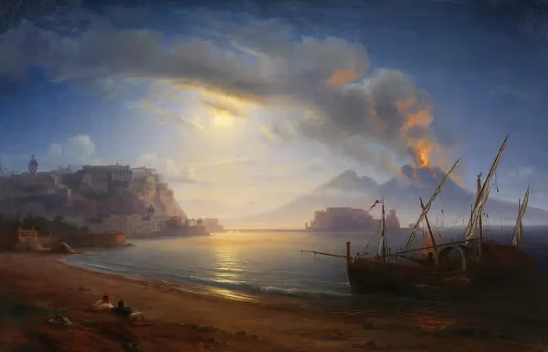 Nächtlicher Ausbruch des Vesuv — Eduard Agricola
