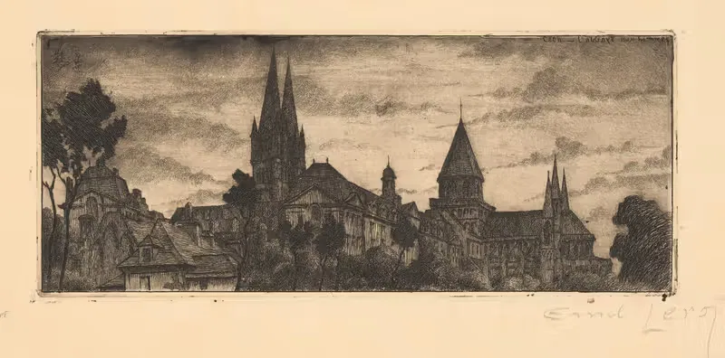 Street view of cathedral — Émile Leroy