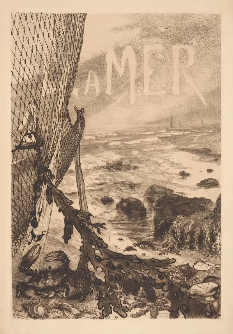 Море by Феликс Браккемонд, 1884 — digital art print download