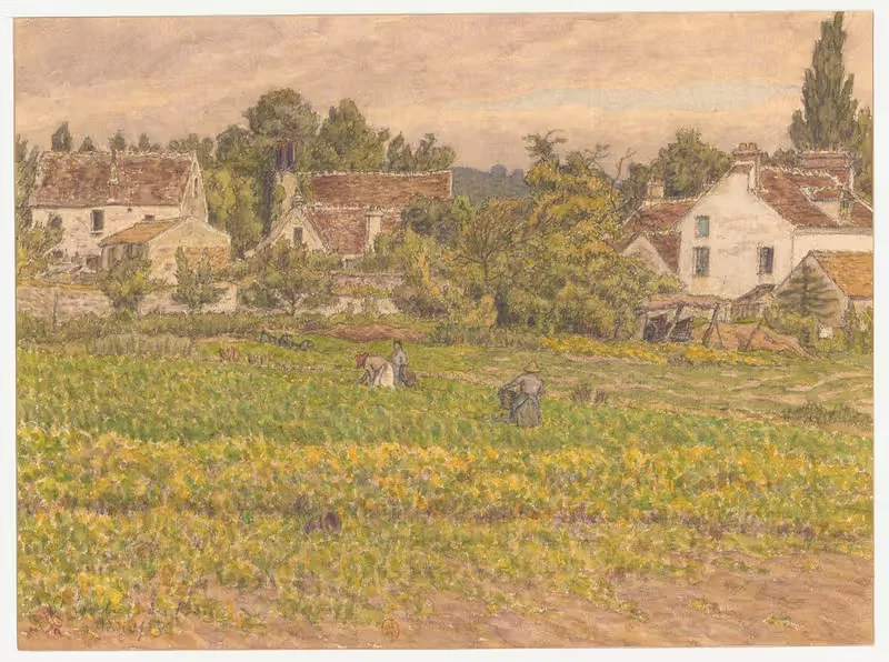 Сен-Ламбер-дез-Буа – рисунок by Анри Ривьер, 1923 — digital art print download