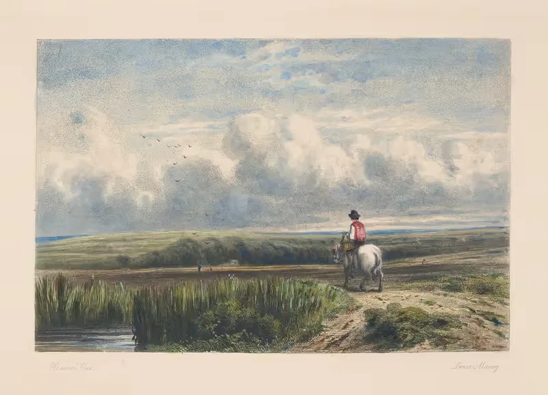 Пейзаж с сенокосами (Дэвид Кокс) by Луи Марви, 1850 — digital art print download