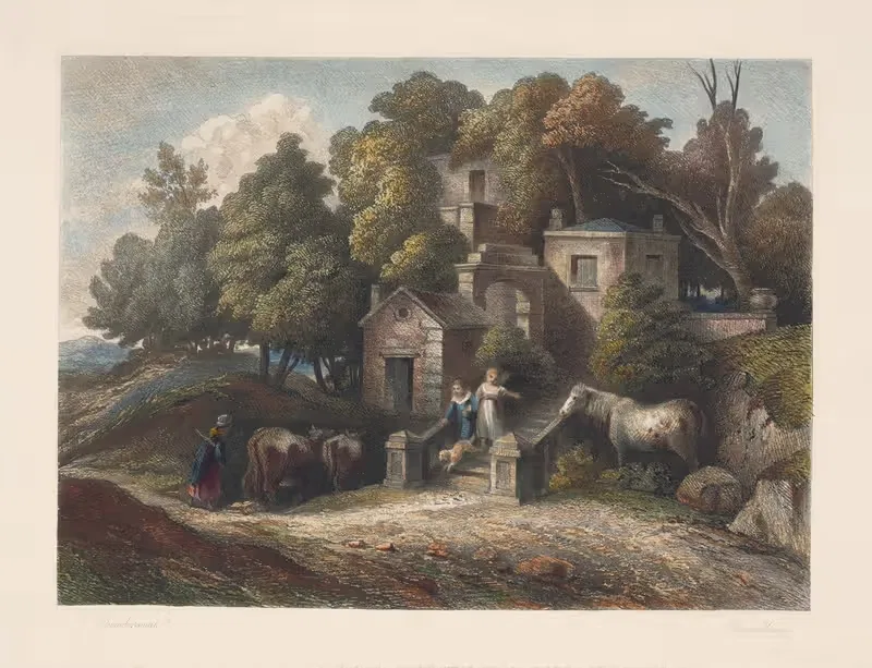 Пейзаж с виллой (Томас Гейнсборо) by Луи Марви, 1850 — digital art print download