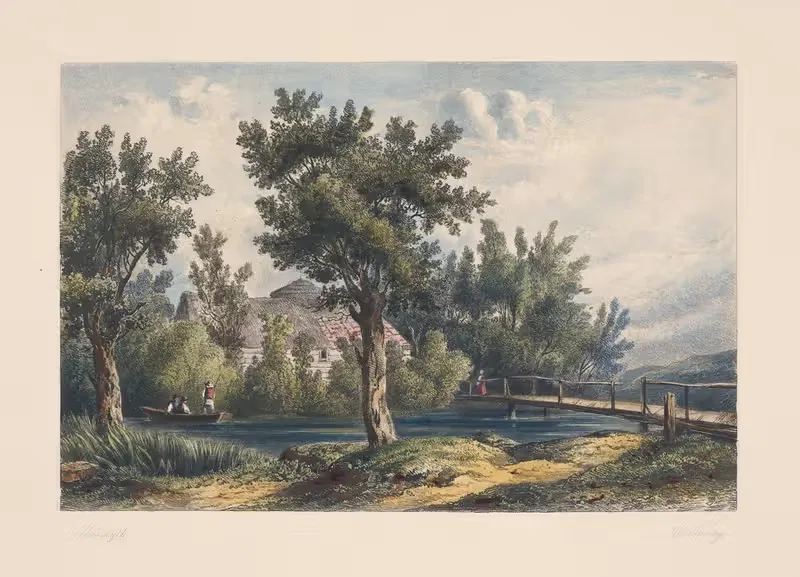 Пейзаж с коттеджем (Патрик Насмут) by Луи Марви, 1850 — digital art print download