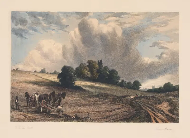 Пейзаж с пахарем (Фредерик Ричард Ли) by Луи Марви, 1850 — digital art print download