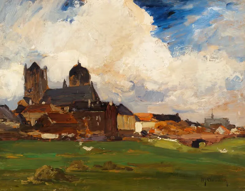 Ansicht von Neuss mit St. Quirinus-Münster — Max Clarenbach