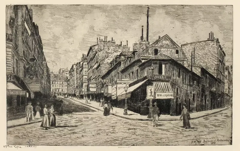 Улица Лепик в Монмартре by Пьер-Марсель Руа — digital art print download