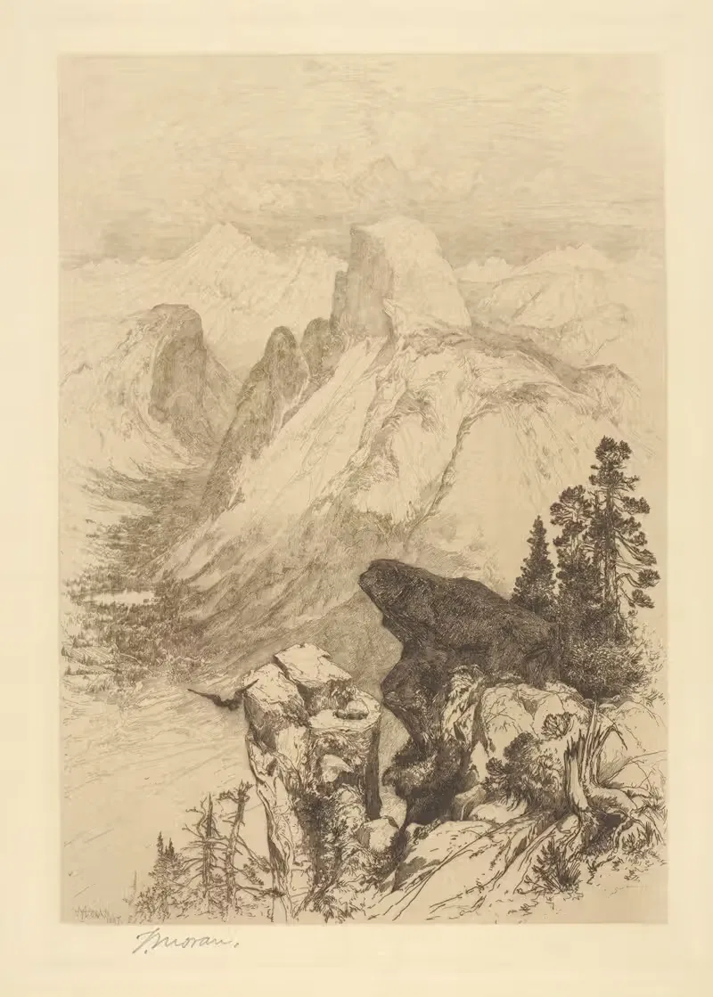 Половина купола в Йосемити by Томас Моран, 1887 — digital art print download