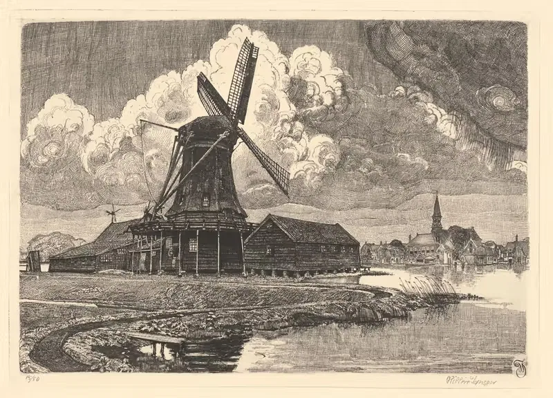 The Bonte Hen Mill by Willem Jansen — digital art print download