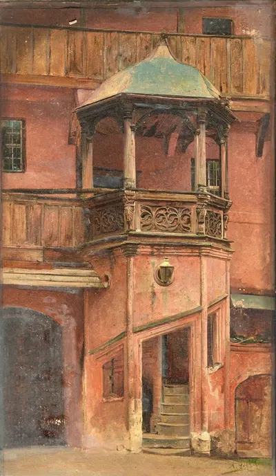 Studie eines Treppenturms by Adolf Seel — digital art print download