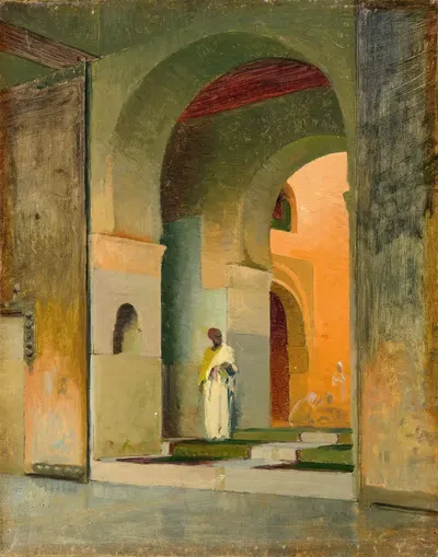 Studie für das Gemälde 'Die Nachtwache' by Adolf Seel, 1873 — digital art print download