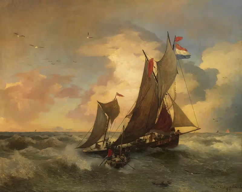 На бурном море by Андреас Ахенбах, 1894 — digital art print download