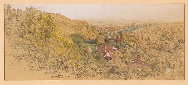Blick auf Sievering (gegen die Stadt) — Anton Hlavacek
