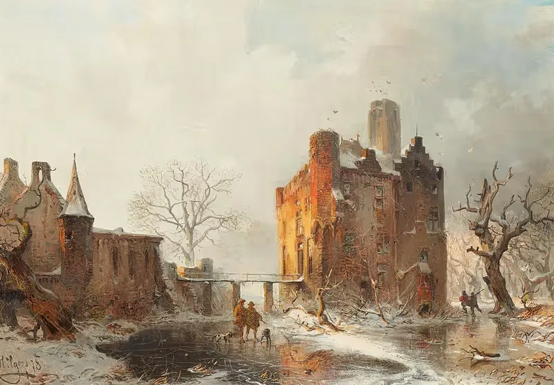Burg Doornenburg im Winter — Carl Hilgers