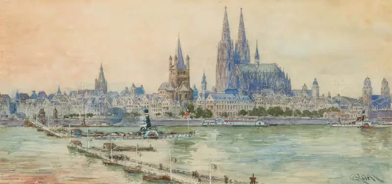 Blick auf die Altstadt von Köln — Carl Rüdell