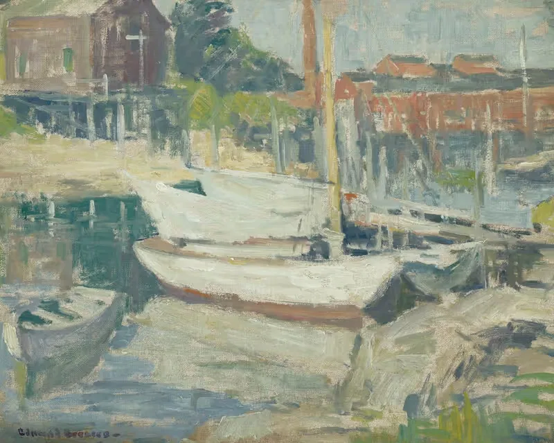 Верфь, Олд Лайм, Коннектикут by Эдмунд Уильям Грисен, 1910 — digital art print download