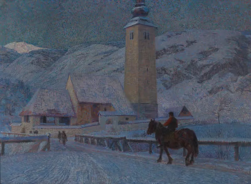 Вечерние колокола (Горное село) by Эрнст Штёр, 1902-1903 — digital art print download