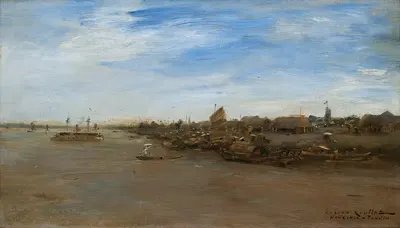 Порт Хонг-Хоа by Гастон Рулле, 1885 — digital art print download