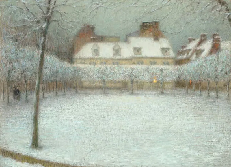 La place, neige by Henri Le Sidaner, 1901 — digital art print download