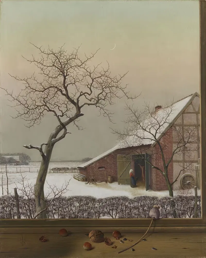 Winterabend am Niederrhein by Herbert Böttger, 1943 — digital art print download