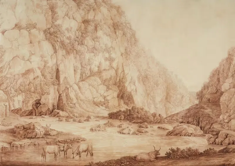 Das Volturnotal bei Piedimonte Alife — Jacob Philipp Hackert