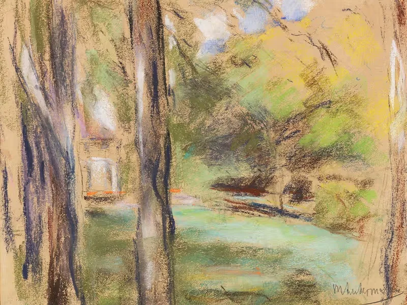 Seitlicher Blick in den Wannseegarten — Max Liebermann