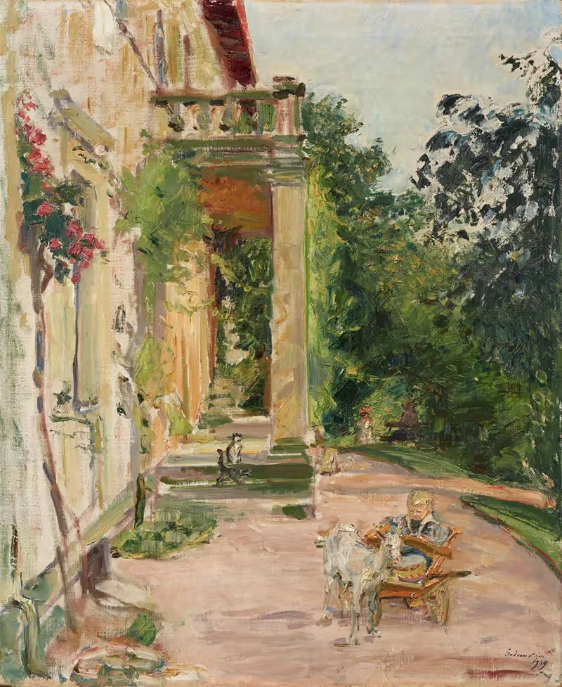 Haus in Godramstein – Wolfgang mit Ziege — Max Slevogt