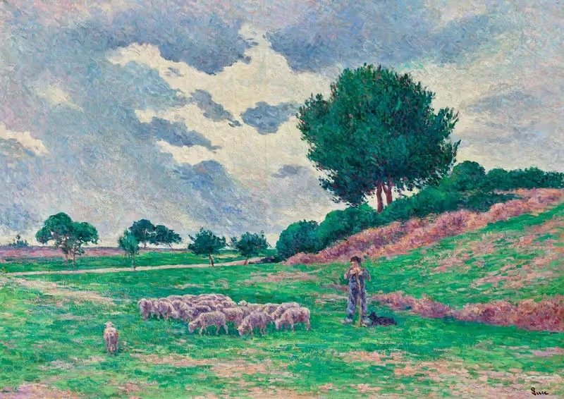 Méréville, le troupeau de moutons — Maximilien Luce