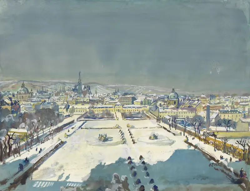 Белведер с видом на Вену by Оскар Ласке, 1940 — digital art print download